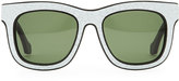 Thumbnail for your product : Balenciaga Cracked Square Sunglasses, White/Black