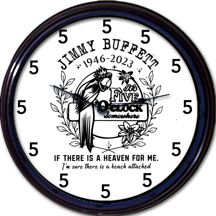 Tropical Wall Clock, Jimmy Buffett, Musical Legend, Margaritaville Spirit, Home Decor, Beach Gift For Parrot Heads, Island Spirit