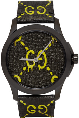 Gucci Black & Yellow G-Timeless 'GucciGhost' Watch