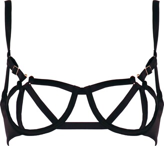 Women Cage Bra Strappy Cupless Halter O-ring Hook Bikini Elastic Linge –