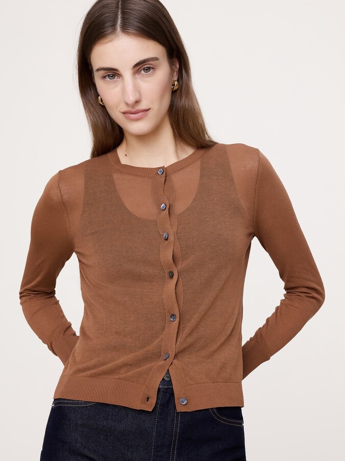 Banana Republic Sheer Ultra-Fine Cotton Cardigan