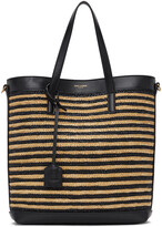 Thumbnail for your product : Saint Laurent Beige & Black Toy North/South Shopping Tote