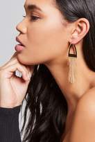 Thumbnail for your product : Forever 21 Fringed Geo Drop Earrings