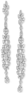Effy Diamond Cluster Linear Drop Earrings (1-1/3 ct. t.w.) in 14k White Gold