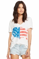Thumbnail for your product : Chaser LA Painted Flag Deep V Tee in White