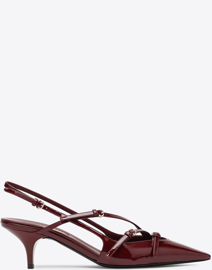 Miu Miu 55 Patent Leather Slingback Pumps