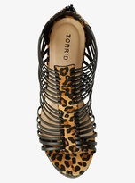 Thumbnail for your product : Torrid Leopard Trim Strappy Woven Wedges (Wide Width)