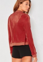 Thumbnail for your product : Missy Empire Jaclyn Red Pleated Bomber Jacket