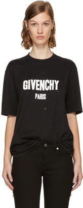 Givenchy Black Destroyed Logo T-Shirt