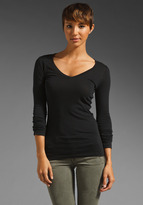 Thumbnail for your product : Bobi Light Weight Jersey V Neck Long Sleeve