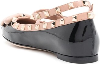 Valentino Garavani Rockstud patent leather ballet flats - ShopStyle