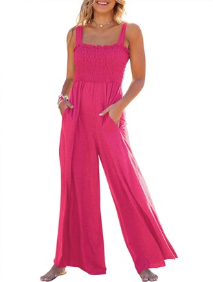 Waist Belt Straight Wide Leg Cropped Jumpsuits Rompers with
