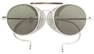 Thom Browne round frame sunglasses - unisex - Acetate/Silver/glass - One Size