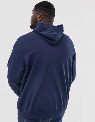 Levi's Big & Tall small batwing logo classic zip through hoodie in navy