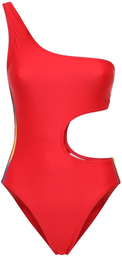adidas red one piece swimsuit