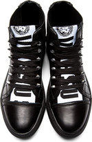 Thumbnail for your product : Versus Black Logo Tongue Leather Sneakers