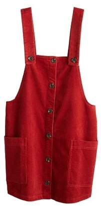 mango corduroy pinafore dress