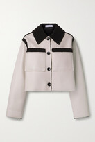 Thumbnail for your product : Proenza Schouler White Label Cropped Faux Shearling-trimmed Faux Leather Jacket