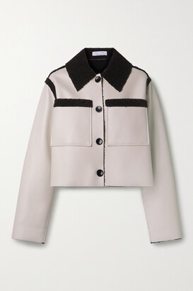 Proenza Schouler White Label Cropped Faux Shearling-trimmed Faux Leather Jacket