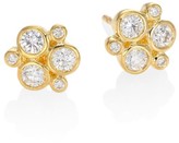 Thumbnail for your product : Temple St. Clair Classic Trio Diamond & 18K Yellow Gold Stud Earrings