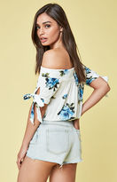 Thumbnail for your product : KENDALL + KYLIE Kendall & Kylie Tie Sleeve Off-The-Shoulder Top