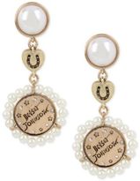 Thumbnail for your product : Betsey Johnson Gold-Tone Pavé Imitation Pearl Triple Drop Earrings