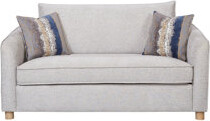 Brayden Studio Loveseat In Sand Fabric - 2 Down Pillows