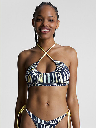 Tommy Hilfiger Spell-Out Logo Halter Neck Bikini Bralette Top - ShopStyle  Two Piece Swimsuits