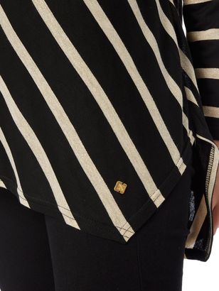 Biba Luxe casualwear stripe cowl back assymetric tee