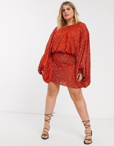 Thumbnail for your product : ASOS EDITION Curve extreme sleeve sequin mini dress