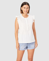 Thumbnail for your product : French Connection Women's Shirts & Blouses - Cotton Frill Sleeve Top - Size One Size, 8 at The Iconic