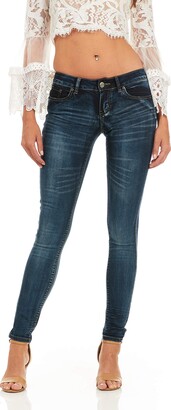 Cover Girl Women's Dark Blue Wash Skinny Jeans Juniors and Plus Size