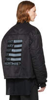 Thumbnail for your product : Raf Simons Black Any Way Out of This Nightmare Short Bomber Jacket