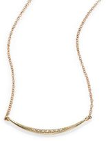 Thumbnail for your product : Mizuki Icicle Diamond & 14K Yellow Gold Crescent Necklace