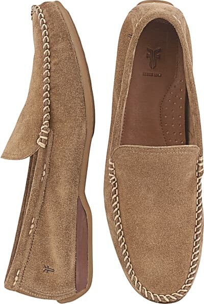 Frye Men's Lewis Suede Moc Toe Venetian Loafers Tan