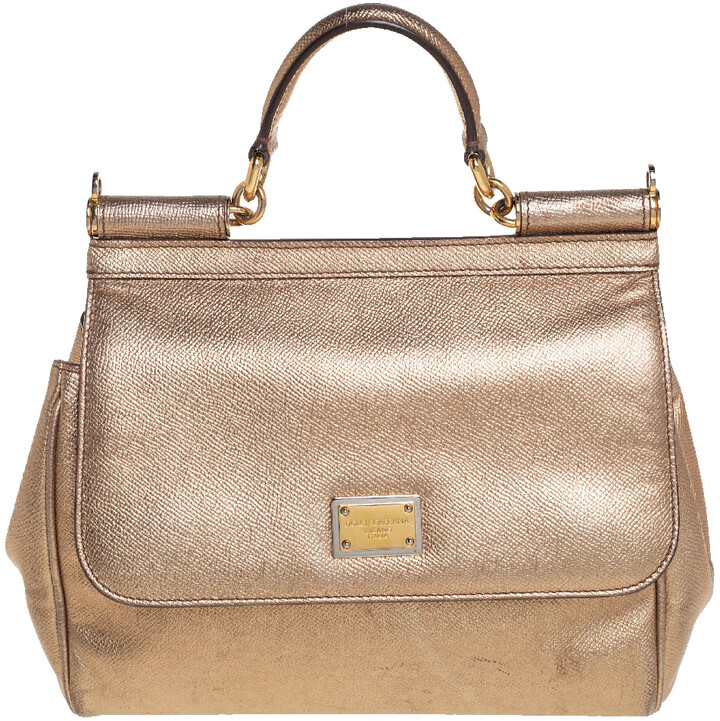 leather gold bag