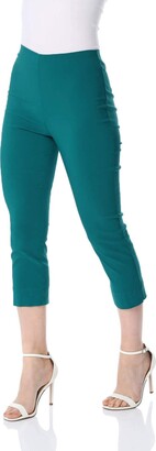 Roman Originals Cropped Trousers for Women UK Ladies Capri Leggings Summer Pants Short Crop Stretch 3/4 Length Three Quarter Pedal Pusher Clothes Elasticated Bengaline Cut Off - Royal Blue - Size 14