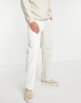 Thumbnail for your product : Topman baggy jeans in contrast ecru splice