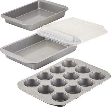Farberware Nonstick Bakeware 12-Cup Muffin Pan And Cake Pan Set, 4-Piece