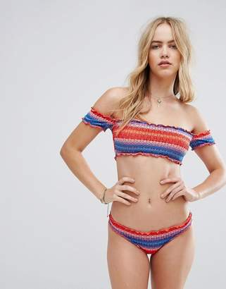 Seafolly Havana Stripe Cold Shoulder Bandeau Bikini Top