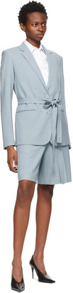Helmut Lang Blue Wool Suit Shorts