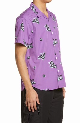 Obey Butterfly Slim Fit Short Sleeve Button-Up Shirt