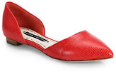 Thumbnail for your product : Alice + Olivia Hilary Lizard-Embossed Leather D'Orsay Flats
