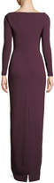 Thumbnail for your product : SOLACE London Lolita Bateau-Neck Long-Sleeve Column Evening Gown