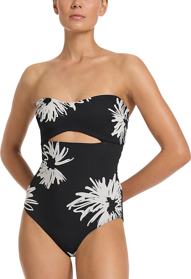 Jets Cutout Bandeau One Piece Swimsuit - ShopStyle
