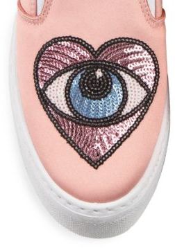Chiara Ferragni Satin Heart-Eye Skate Sneakers