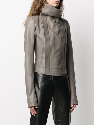 Rick Owens Spread-Collar Leather Jacket