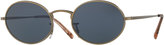 Thumbnail for your product : Oliver Peoples Empire Suite Monochromatic Oval Sunglasses, Gold/Blue