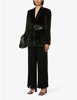 Thumbnail for your product : AKIRA NAKA Peter cut-out belted velvet blazer