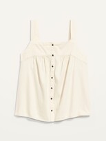 Thumbnail for your product : Old Navy Sleeveless Button-Front Twill Swing Top for Women